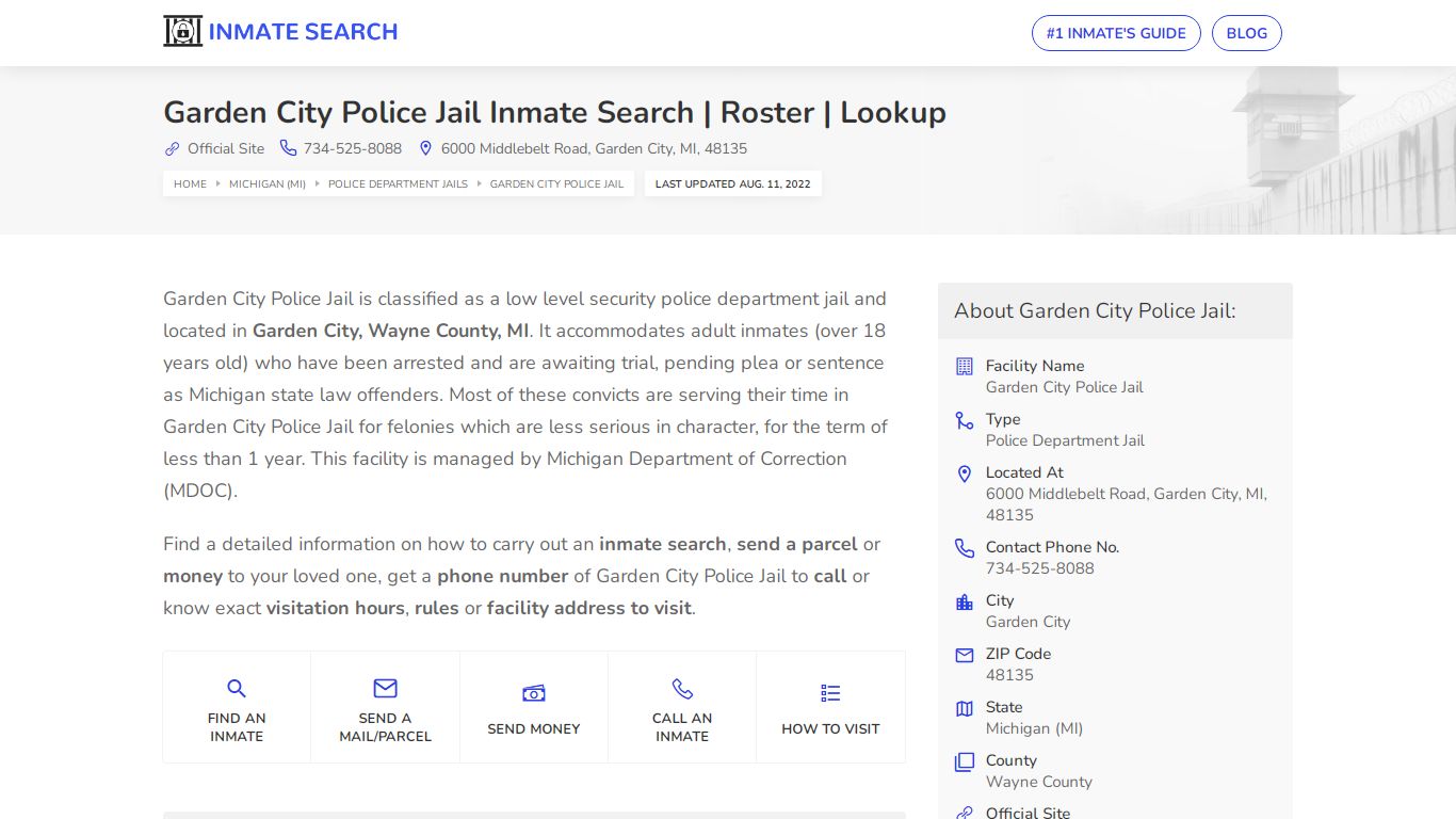 Garden City Police Jail Inmate Search | Roster | Lookup