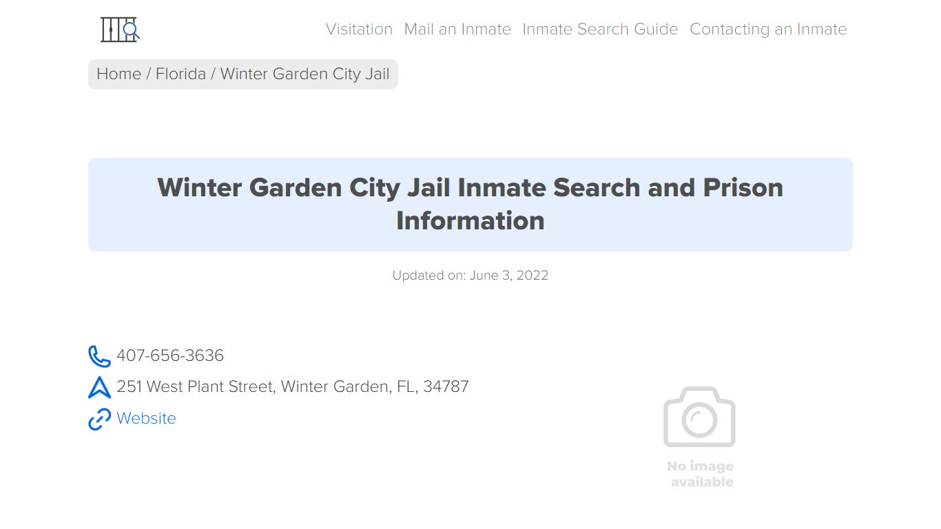 Winter Garden City Jail Inmate Search, Visitation, Phone ...